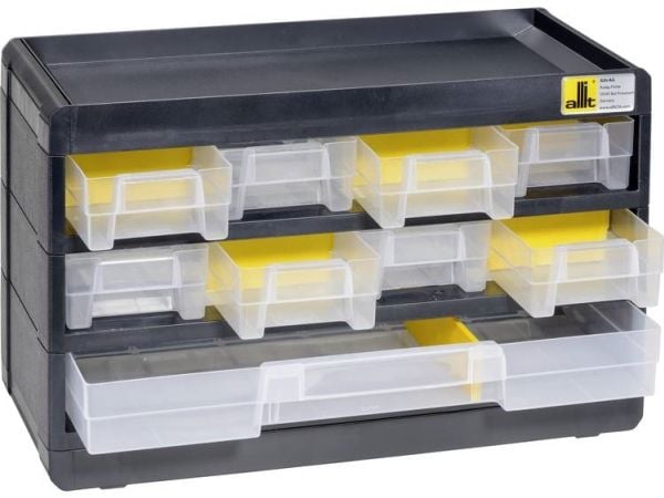 Allit 458080 Förvaringsmagasin VarioPlus Basic 15 (B x H x D) 300 x 190 x 135 mm Svart, Gul 1 st