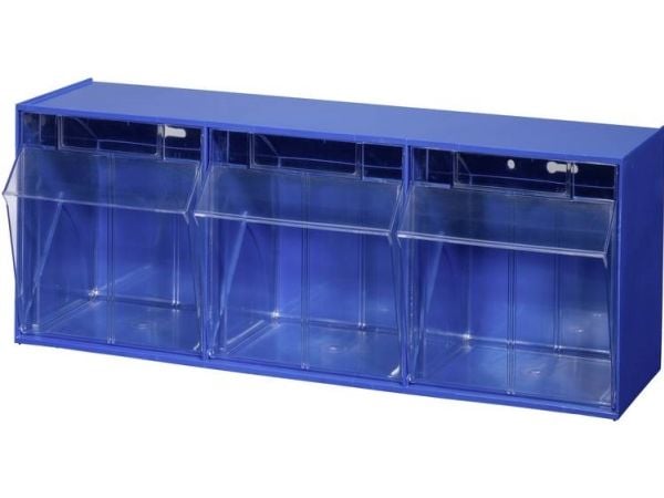 Allit 464410 taitettava kassakaappi VarioPlus ProFlip 3 (B x K x T) 600 x 240 x 200 mm Blå , Läpinäkyvä 1 stk 1 stk