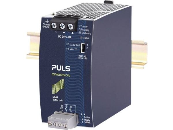 PULS DIMENSION Puskurimoduuli kiskoasennukseen 24 V/DC 40 A Sisältö 1 kpl