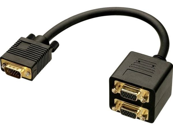 Lindy 41214, 0,18 m, VGA (D-Sub), VGA (D-Sub), Musta, Uros/naaras