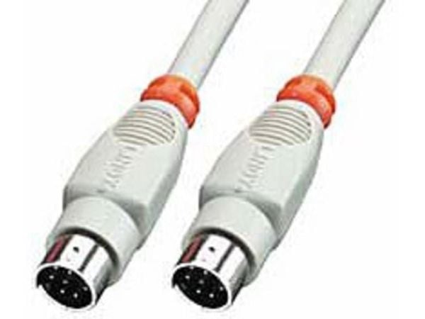 Lindy 8 Pin Mini DIN Cable 2 m, Grå, 2 m, Hankjønn/hankjønn, 8p Mini DIN