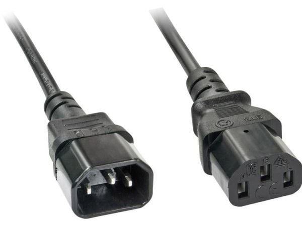 Lindy - Virtajohto - teho IEC 60320 C13 - IEC 60320 C14 - 5 m - musta