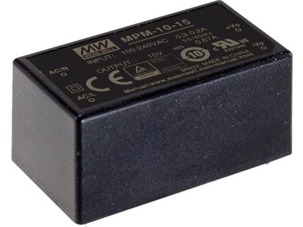 MENER GODT MPM-10-5, 80-264V, 10W, 5V, 2A, RoHS, 45,7 mm