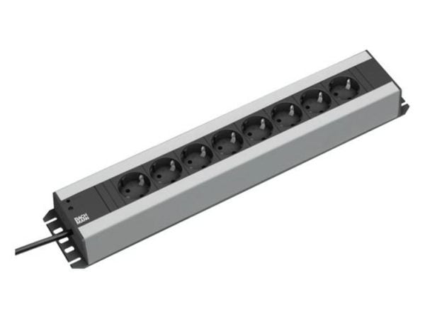 Bachmann 300.001, 2 m, Sisätila, 1,5 mm², Muovi, Musta, Harmaa, 9 AC-pistorasia(a)