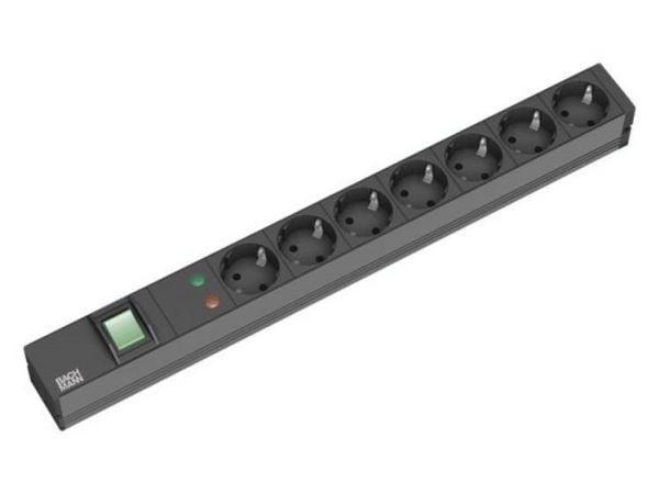 Bachmann 333.535, Perus, 1U, Musta, 7 AC-pistorasia(a), 2 m, 230 V