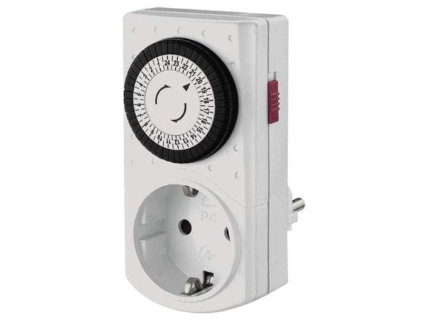 Bachmann Mini Time switch mechanical - Automatisk strömbrytare - AC 230 V - 3680 Watt - vit