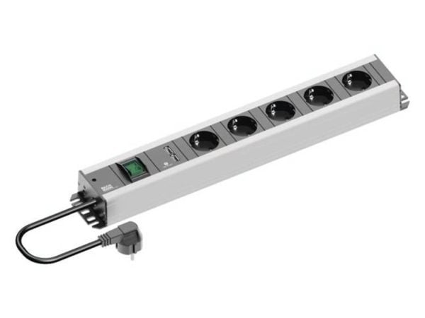 Bachmann 300.030, 2 m, Ruostumaton teräs, 5 AC-pistorasia(a), 74 mm, 445 mm, 45 mm