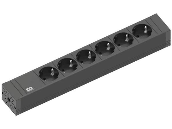 Bachmann 420.0018, 2 m, Sisätila, Musta, Muovi, 6 AC-pistorasia(a), 53 mm