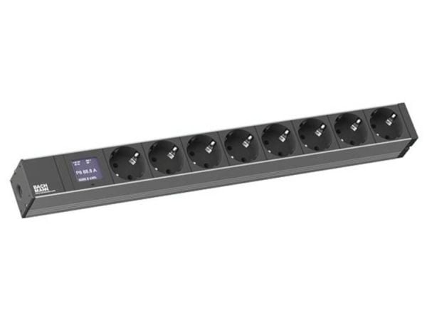 Bachmann BlueNet BN0500, Målte, Sort, LCD, 8 AC stikkontakt(er), 2 m, 230 V