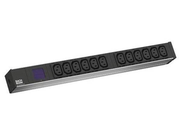 Bachmann BlueNet BN0500 - Effektband (kan monteras i rack) - AC 230 V - utgångskontakter: 12 (power IEC 60320 C13) - 1U - 19" - 2 m sladd - svart
