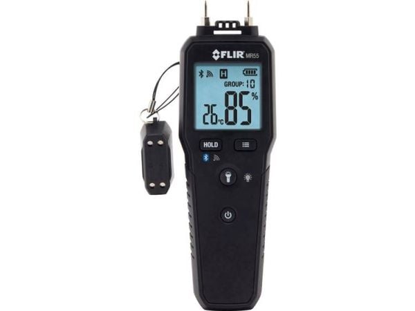 FLIR MR55 Materiaalin kosteusmittari; Mittausalue rakennuskosteus (alue) 1 - 99 % Mittausalue puun kosteus (alue) 7 - 99 %