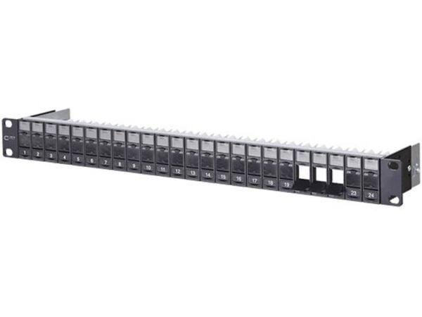 BTR E-DAT C6A modul 24 Port 180°M - Patch-panel - CAT 6a - svart - 1U - 19" - 24 portar