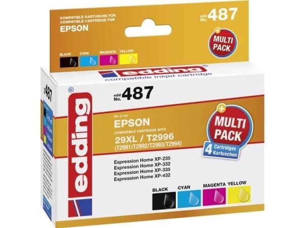 Edding EDD-487, 15 ml, 8,5 ml, 4 kpl, Monipakkaus