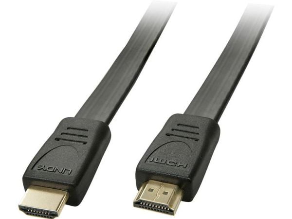 Lindy - HDMI-kaapeli - HDMI (M) - HDMI (M) - 1.0m - suojattu - musta - valettu, litteä, 4K-tuki (36996)