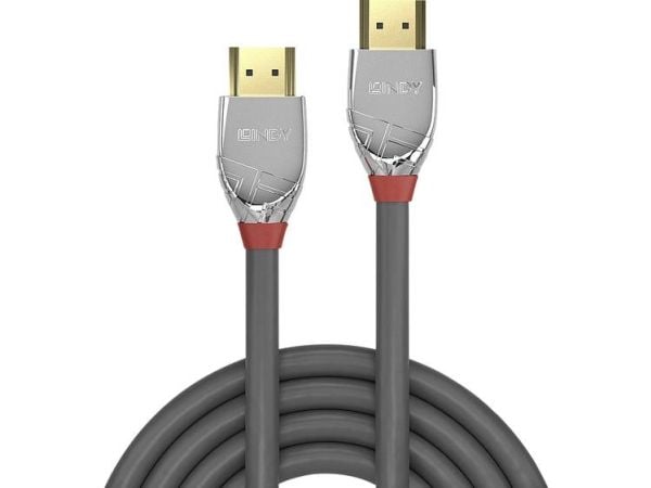 Lindy 37874, 5 m, HDMI Type A (Standard), HDMI Type A (Standard), 4096 x 2160 piksler, 18 Gbit/s, Grå, Sølv