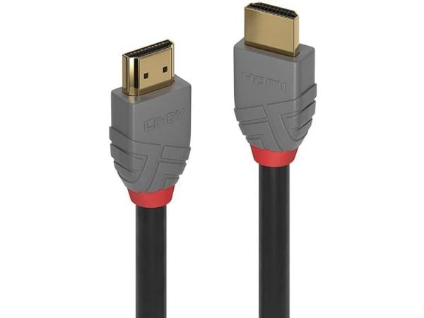 Lindy 36965, 5 m, HDMI Type A (vakio), HDMI Type A (vakio), 18 Gbit/s, musta, harmaa