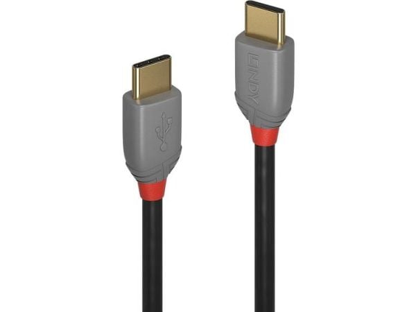 Lindy 36870, 0,5 m, USB C, USB C, USB 2.0, 480 Mbit/s, Sort, Grå