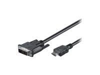 M-CAB - Sovitinkaapeli - HDMI uros - DVI-D uros - 3 m - musta