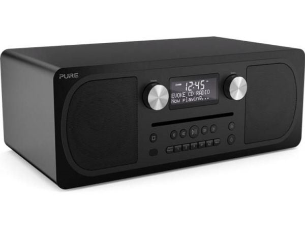 Pure Evoke C-D6, Digitalt, DAB, DAB+, FM, Spiller, CD, CD-R, CD-RW, Front, 20 W