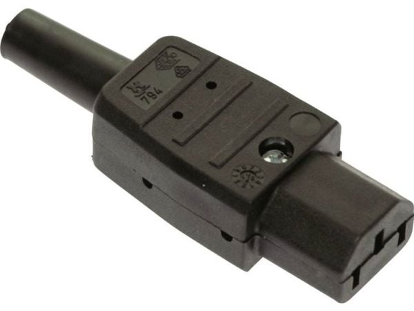 as - Schwabe 62081 IEC-liitin Liitin, suora Nappien kokonaismäärä: 3 10 A Musta 1 kpl