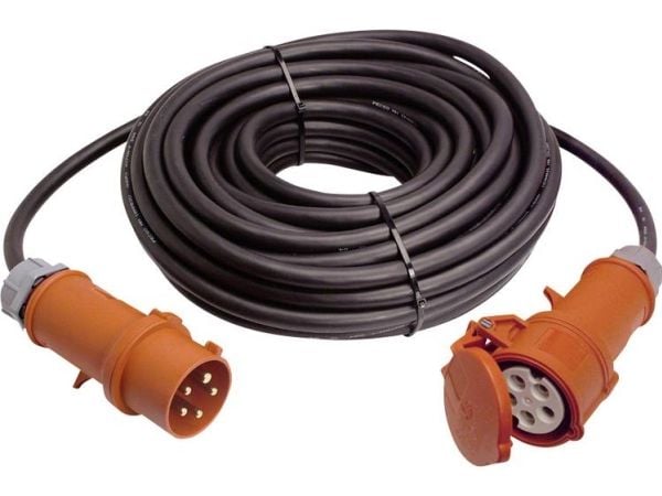kuten Schwabe CEE-jatkojohdin 32A 400V 6h L.10m H07RN-F 5x6,0mm2 5napainen IP44 musta (61031)