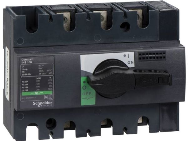 Schneider Electric 28908, Kiertokytkin, 3P, Langallinen, Musta, Harmaa, IP40, Pölynkestävä