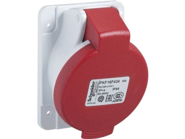 Schneider kopplingsdosa för panel 5P 16A 400V röd IP44 (PKF16F435)