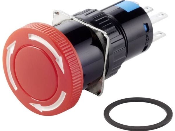 TRU COMPONENTS TC-LAS1-AY-22TS Nødstopknap 250 V/AC 3 A 2 x brydekontakt, 2 x sluttekontakt IP40 1 stk