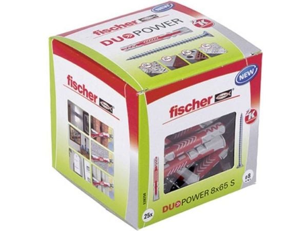 Fischer universalplugg med stjerneskrue 8 x 65 mm 25stk (538256)