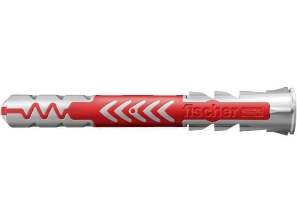 Fischer DuoPower, Veggplugg, Lettbetong, Murstein, Betong, Murverk, Gipsplater, Nylon, Grå, Rød, 6 mm, 50 mm