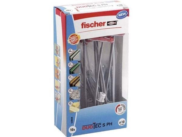 Fischer DUOTEC 10 S PH LD, Ekspansjonsanker, Betong, Metall, Grå, 50 mm, 1 cm