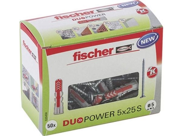 Fischer DUOPOWER 5x25 S LD 2-komponents råplugg 25 mm 5 mm 535458 50 st