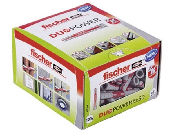 Fischer DUOPOWER 6 x 50, Ekspansjonsanker, Betong, Metall, Grå, 50 mm, 6 mm