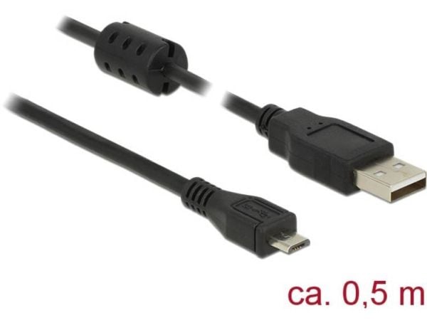 DeLOCK - USB-kaapeli - USB (han) til Micro-USB Type B (han) - USB 2.0 - 50 cm - lajittelu