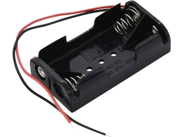 Takachi SN32 batteriholder for 2×R6 (AA) kabel (L x B x H) 57,6 x 31,2 x 15,2 mm