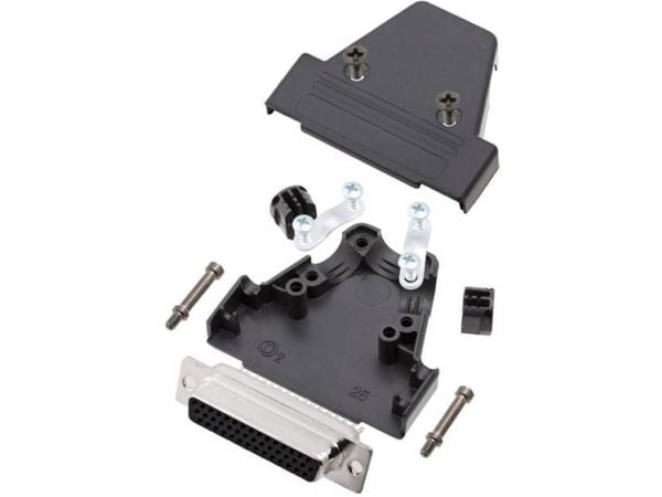 encitech TRI-P-25-HDS44-K 6355-0068-13 D-SUB-kabinett Poltall: 44 Plast, metallisert sort 1 stk