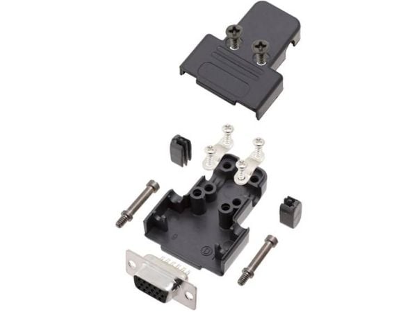 encitech TRI-P-09-HDS15-K 6355-0068-11 D-Sub-kabinett poltall: 15 plast, metallisert sort 1 stk
