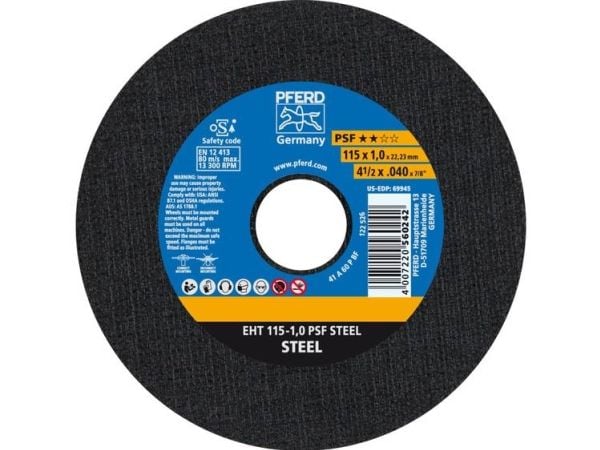 PFERD 61730010, 11,5 cm, 2,22 cm, 1 mm, 13300 RPM, 25 stykker