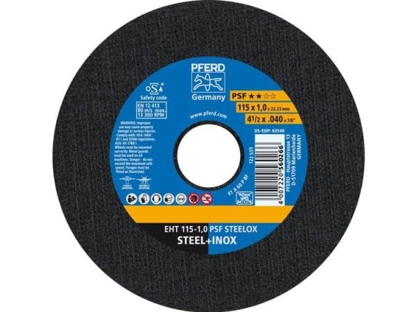 PFERD 61730100, 11,5 cm, 1 mm, 13300 RPM, 25 stykker