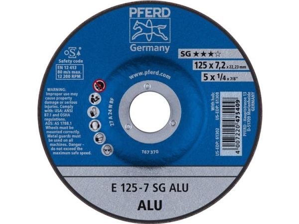 PFERD 62212622, 12,5 cm, 2,22 cm, 7,2 mm, 12200 RPM, 10 stykker