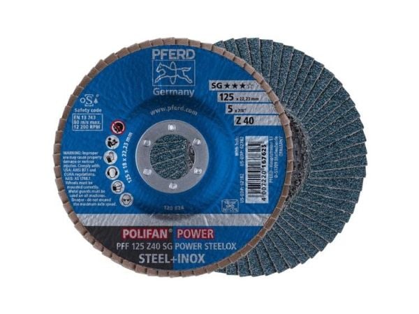 PFERD PFF 125 Z 40 SG POWER STEELOX, Metall, 12200 RPM, 12,5 cm, 10 stykker
