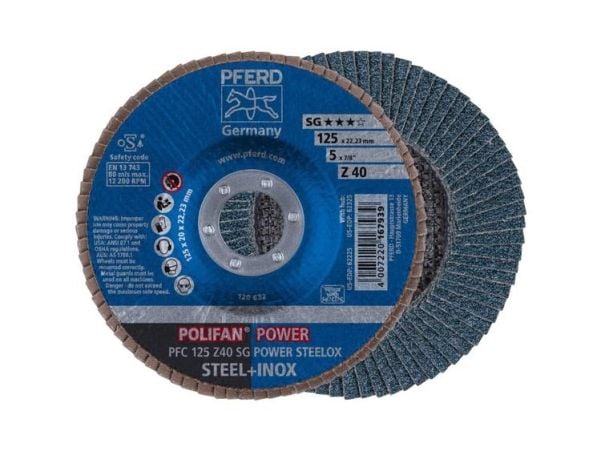 PFERD PFC 125 Z 40 SG POWER STEELOX, Metall, 12200 RPM, 12,5 cm, 10 stykker