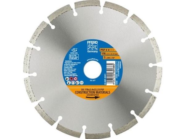 PFERD 68017221, 2,22 cm, 2,4 mm, 8600 RPM, Tyskland, 376 g, 214 mm