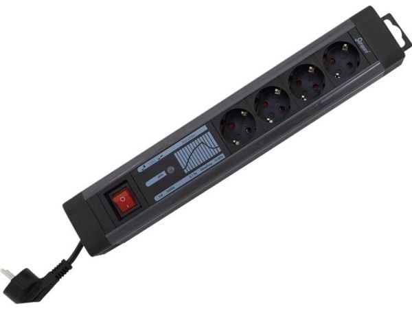 REV Supraguard - Överspänningsskydd - AC 250 V - 3500 Watt - utgångskontakter: 4 - 2.5 m sladd - svart, antracit