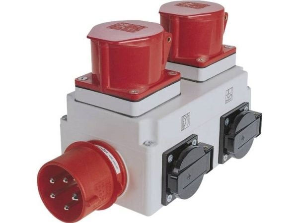 Holzmann ALA1_400V, Sort, Grå, Rød, 2 AC-utganger, 230 - 400 V, 16 A, 11000 W, 123 mm
