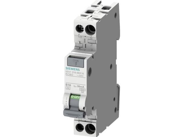 SIEMENS RCBO compact 1P+N 6 kA typ A 30 mA B10