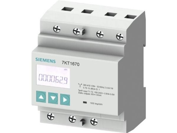 Siemens 7KT1668, Starkström, kWh, IP40, 80 A, 359 g, 362 g