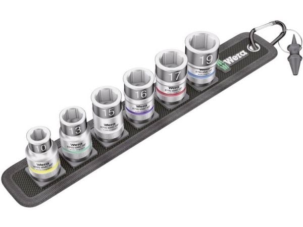 Wera 05003995001, Socket set, 1/2", Metrisk, 6 hoder, 10,13,15,16,17,19 mm