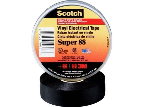 3M SUPER88-25X33, 1 stk, Sort, Gummi, 600 V, 32,9 m, 25 mm