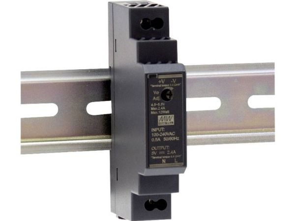 MEAN WELL HDR-15-15, 15 W, 85 - 264 V, Over-spenning (volt), Overbelastning, Kortslutning, Svart, Rustfritt stål, -30 - 70 °C, IT AV EN/UL/IEC 62368-1